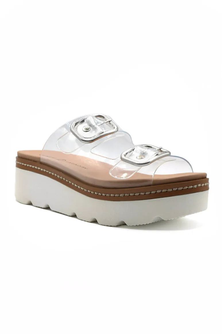 Platform Vinyl Clear Sandal-Surfs Up