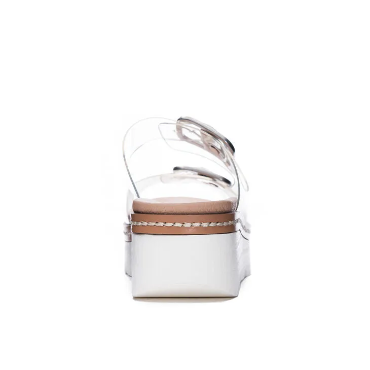 Platform Vinyl Clear Sandal-Surfs Up