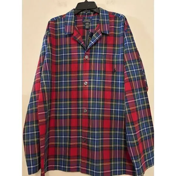 Polo Ralph Lauren Sleep Shirt Sleepwear Nightgown Button Plaid Womens Large NWT