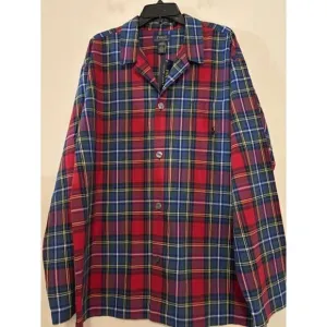 Polo Ralph Lauren Sleep Shirt Sleepwear Nightgown Button Plaid Womens Large NWT