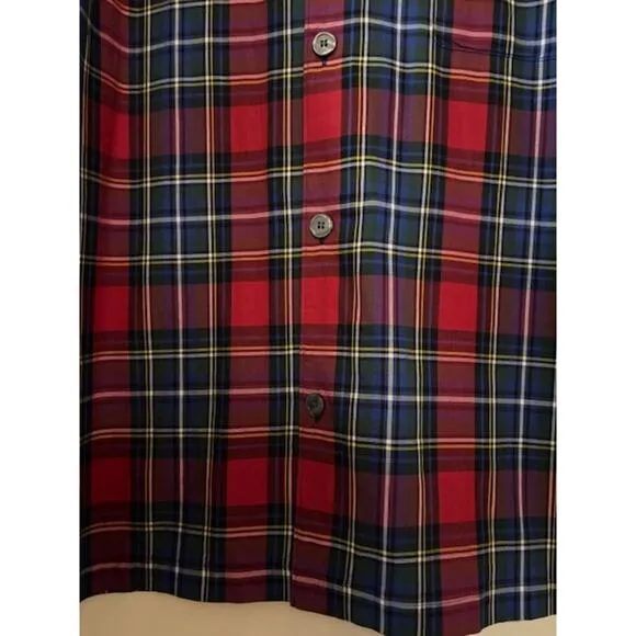 Polo Ralph Lauren Sleep Shirt Sleepwear Nightgown Button Plaid Womens Large NWT
