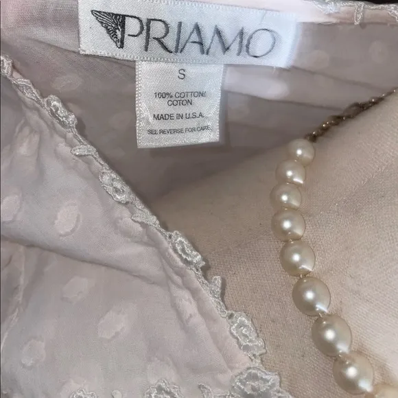 Priamo • Small • Pink/ White • Polka Dots • Lace • Ribbon • Nightgown