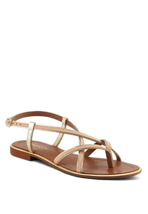 Rag & Co Pheboe Leather Strappy Flat Sandals