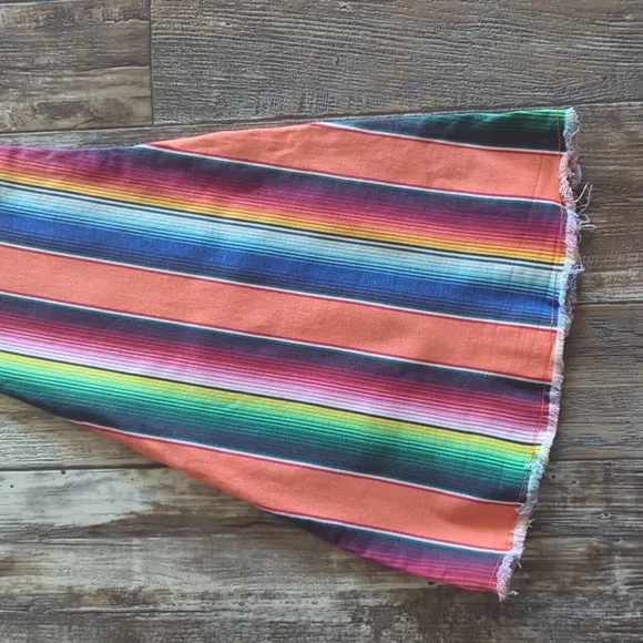 RANCH DRESS'N Fallon Taylor &quot;Orange Serape&quot; super flare cowgirl jeans sz 14