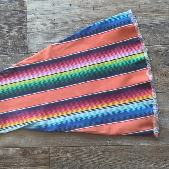 RANCH DRESS'N Fallon Taylor &quot;Orange Serape&quot; super flare cowgirl jeans sz 14