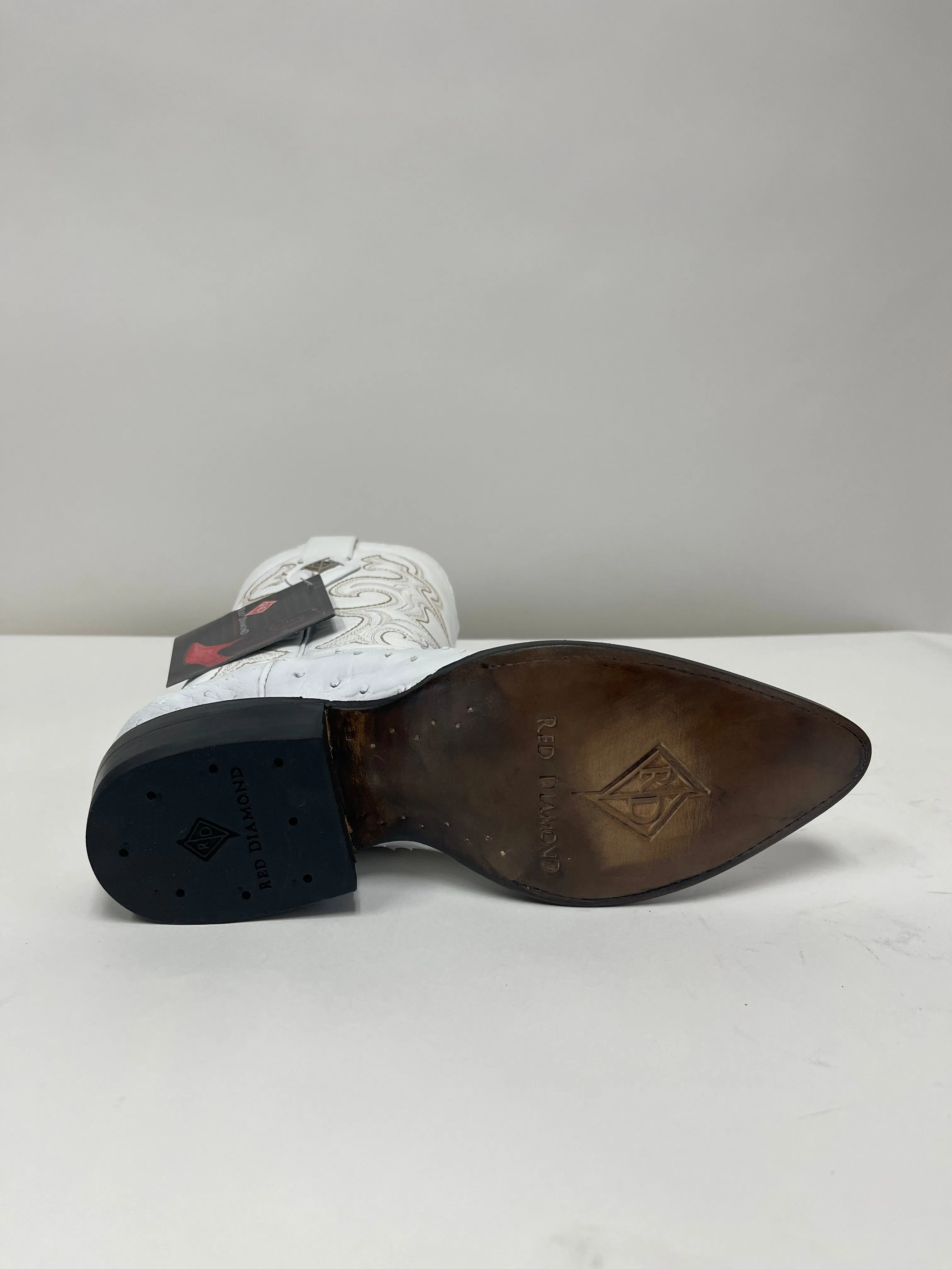 RED DIAMOND® MEN'S WHITE OSTRICH USA (J TOE) BOOTS