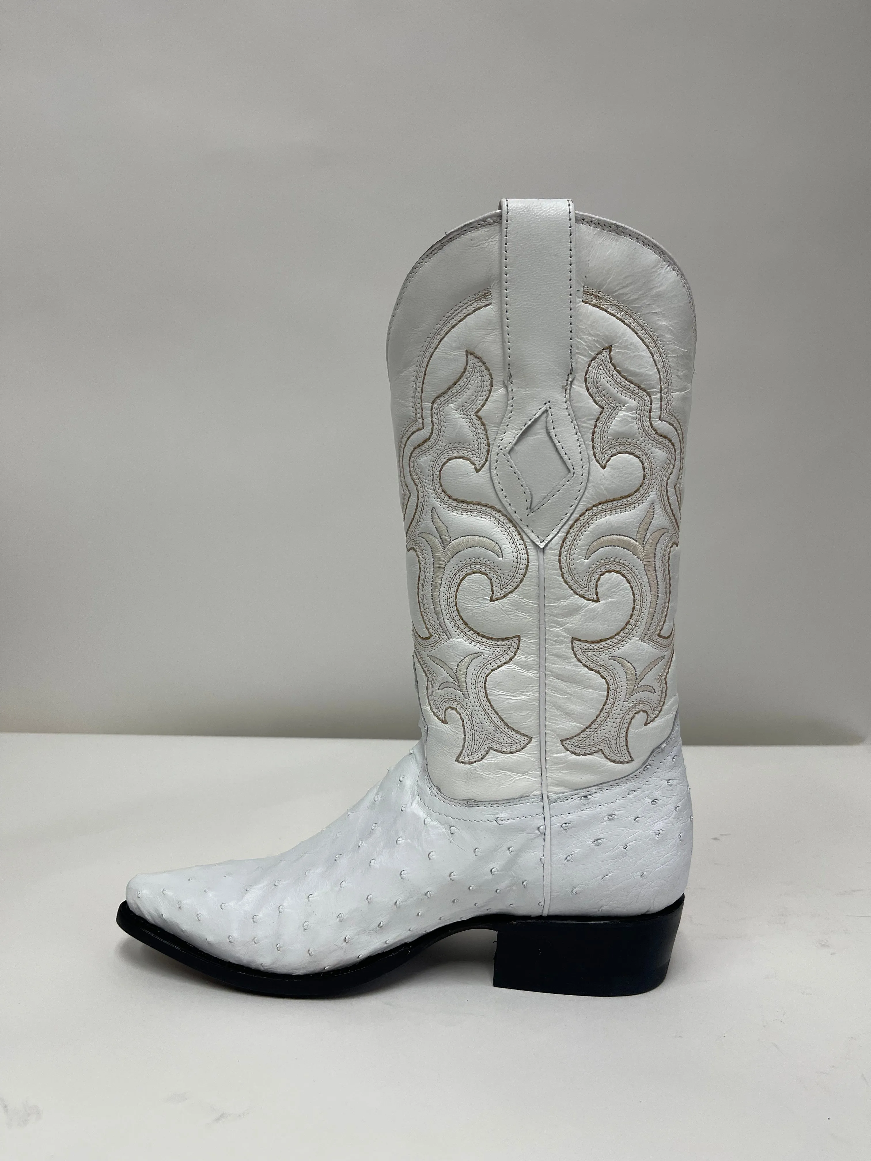 RED DIAMOND® MEN'S WHITE OSTRICH USA (J TOE) BOOTS