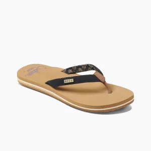 Reef Womens Cushion Sands Black/Tan Sandals