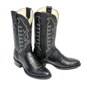 REPARO TX Men’s Caiman Hornback Print BlackWestern Boots Whit Black Top