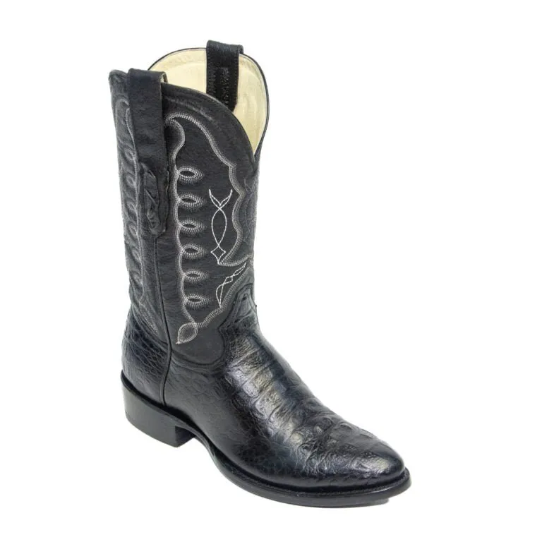 REPARO TX Men’s Caiman Hornback Print BlackWestern Boots Whit Black Top