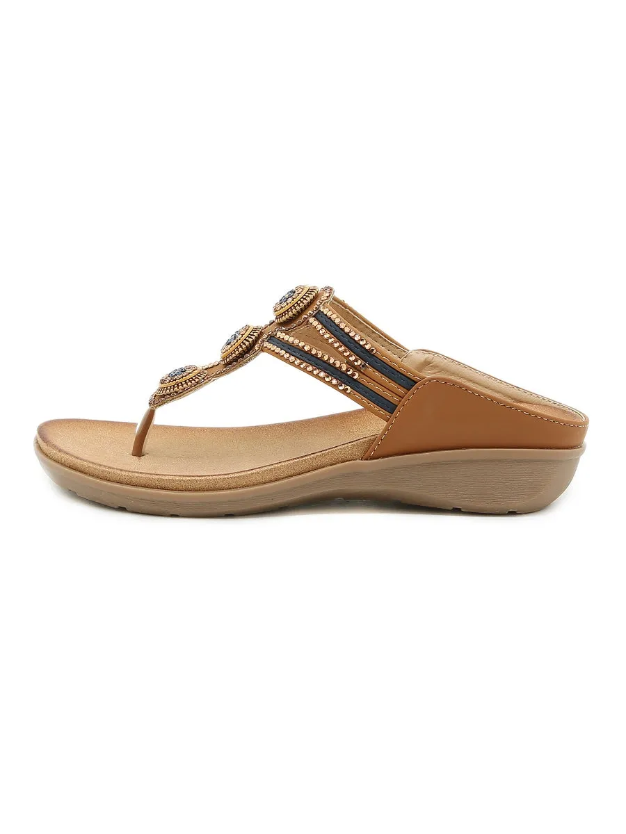 Rhinestone Bead-Accent Sandals - Siketu