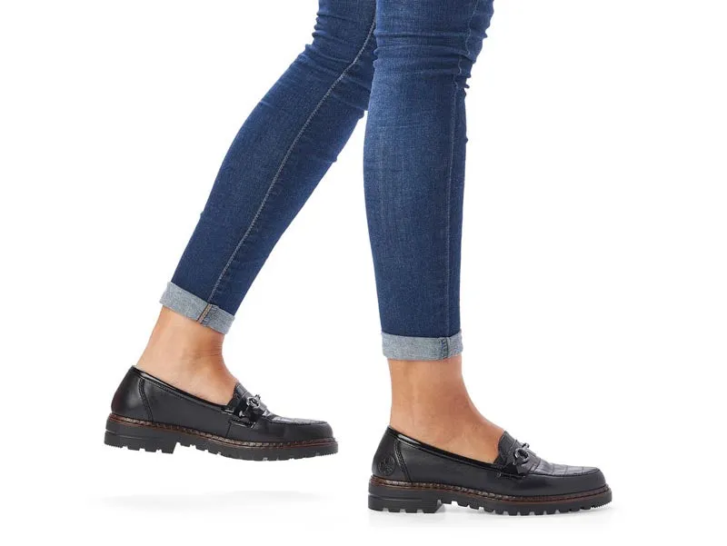 Rieker Classic Loafer Croc Black