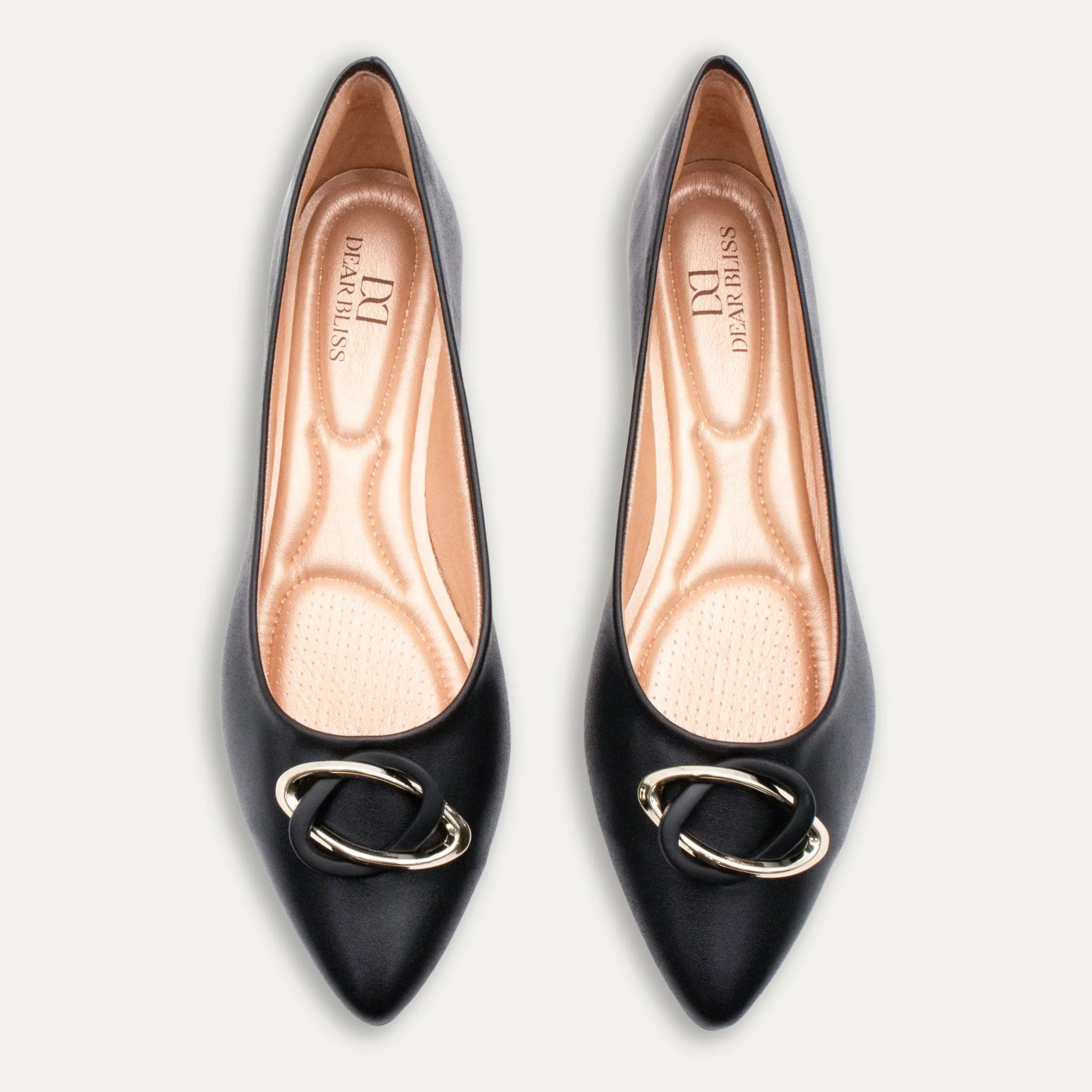 Rosa Black Pointed Toe Flats