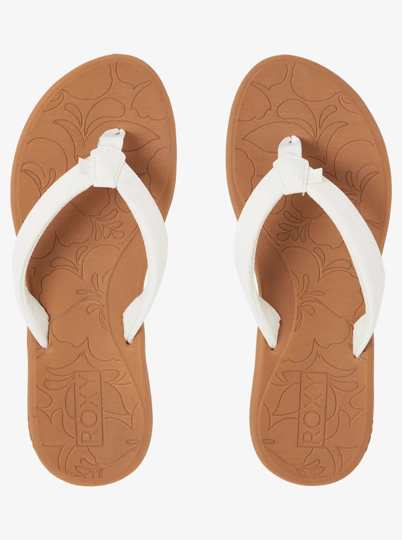 Roxy Womens Vickie Flip-Flops - White