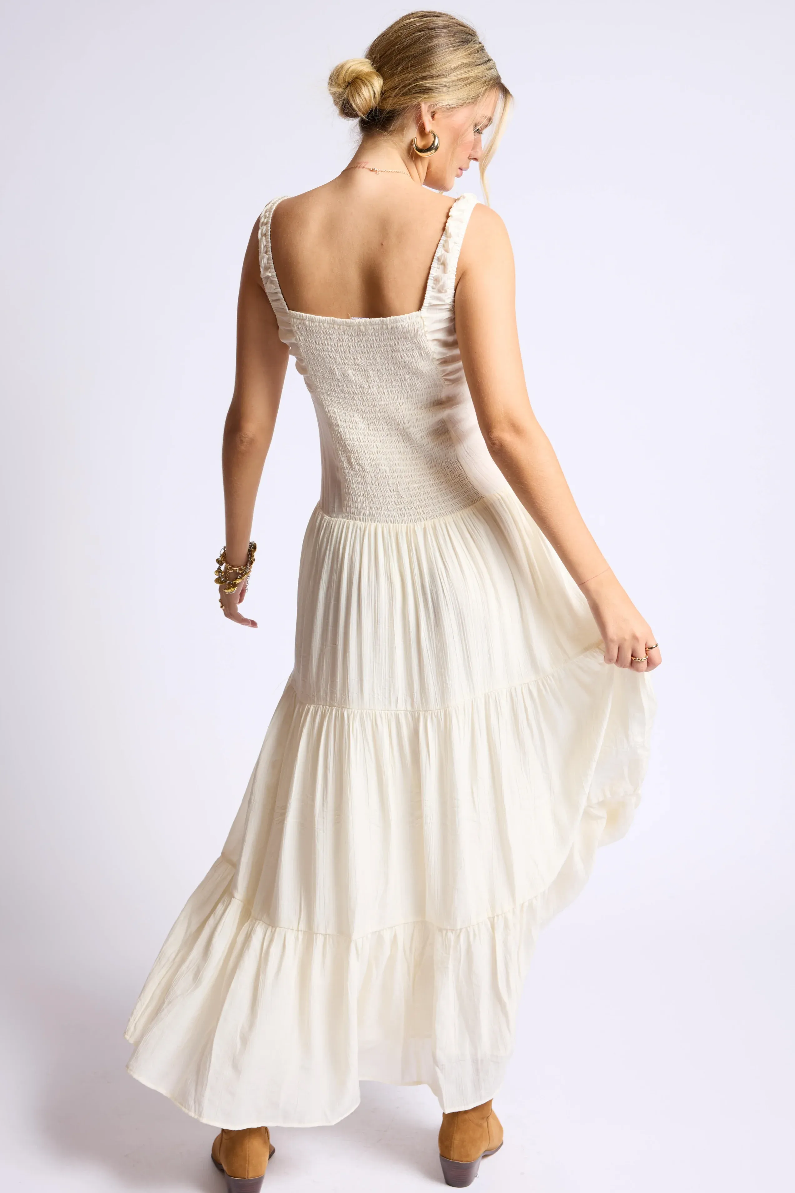 Sage The Label - Light A Fire Crinkled Maxi Dress