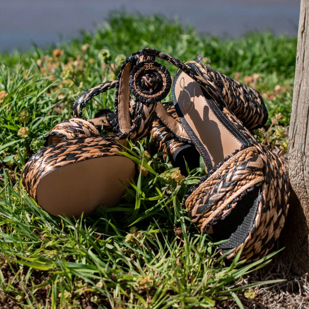 Sam Edelman: Iliana in Black & Natural Raffia