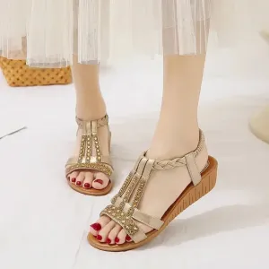 Sandalen Damen – Boho Stil mit Glamourösen Details für den Sommer