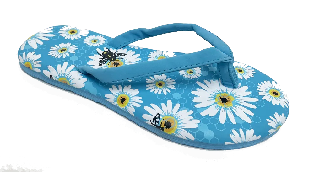 Sandals Girls Flip Flop Fun Pattern Classic Flip Flop, Purple, Red