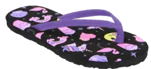 Sandals Girls Flip Flop Fun Pattern Classic Flip Flop, Purple, Red