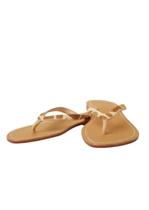 Sarah Stewart Calf Hair Thong Sandals - Giraffe