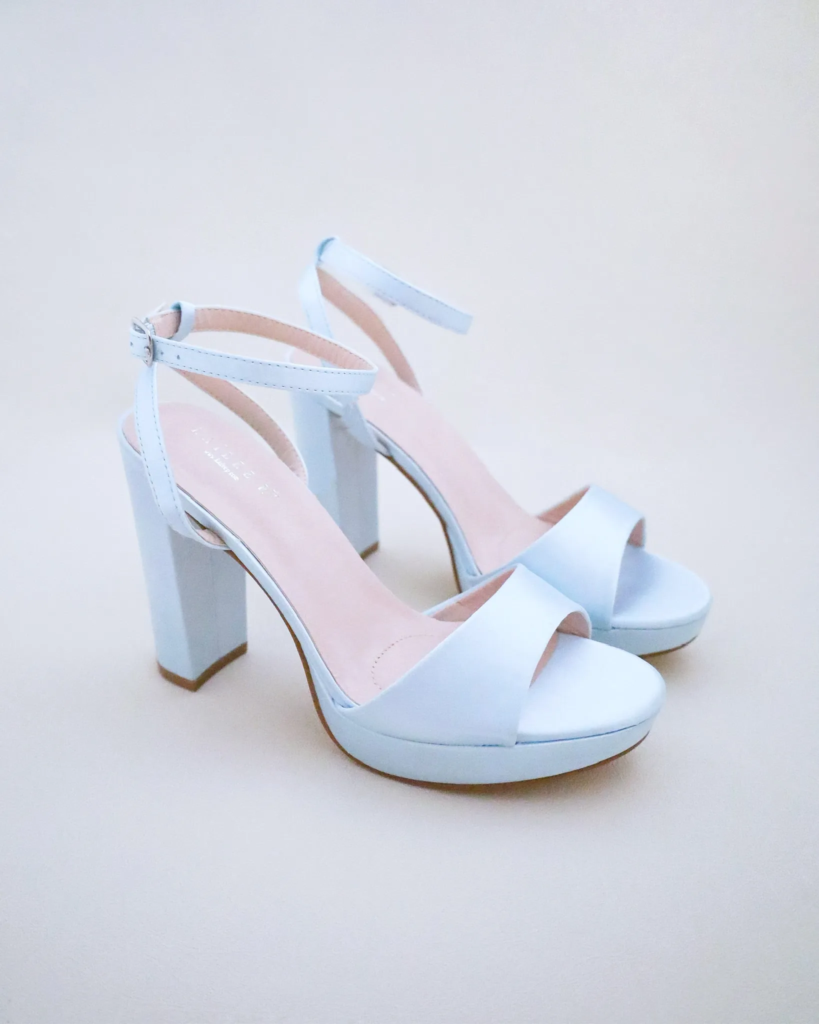 Satin Platform Block Heel Wedding Sandals