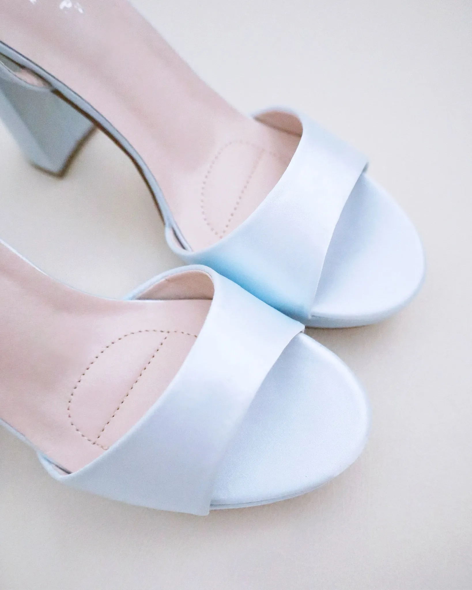 Satin Platform Block Heel Wedding Sandals