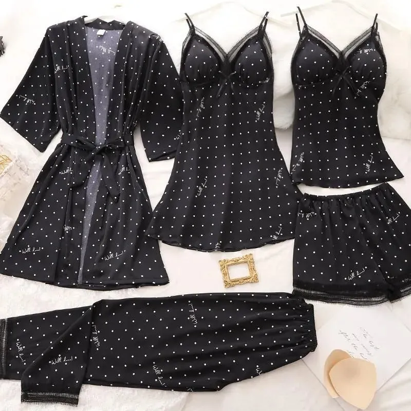 Sexy Lady Women Satin Short Kimono Robe Pajamas Bathrobe Print Floral Sleepwear Soft Wedding Bride Bridesmaid Homewear