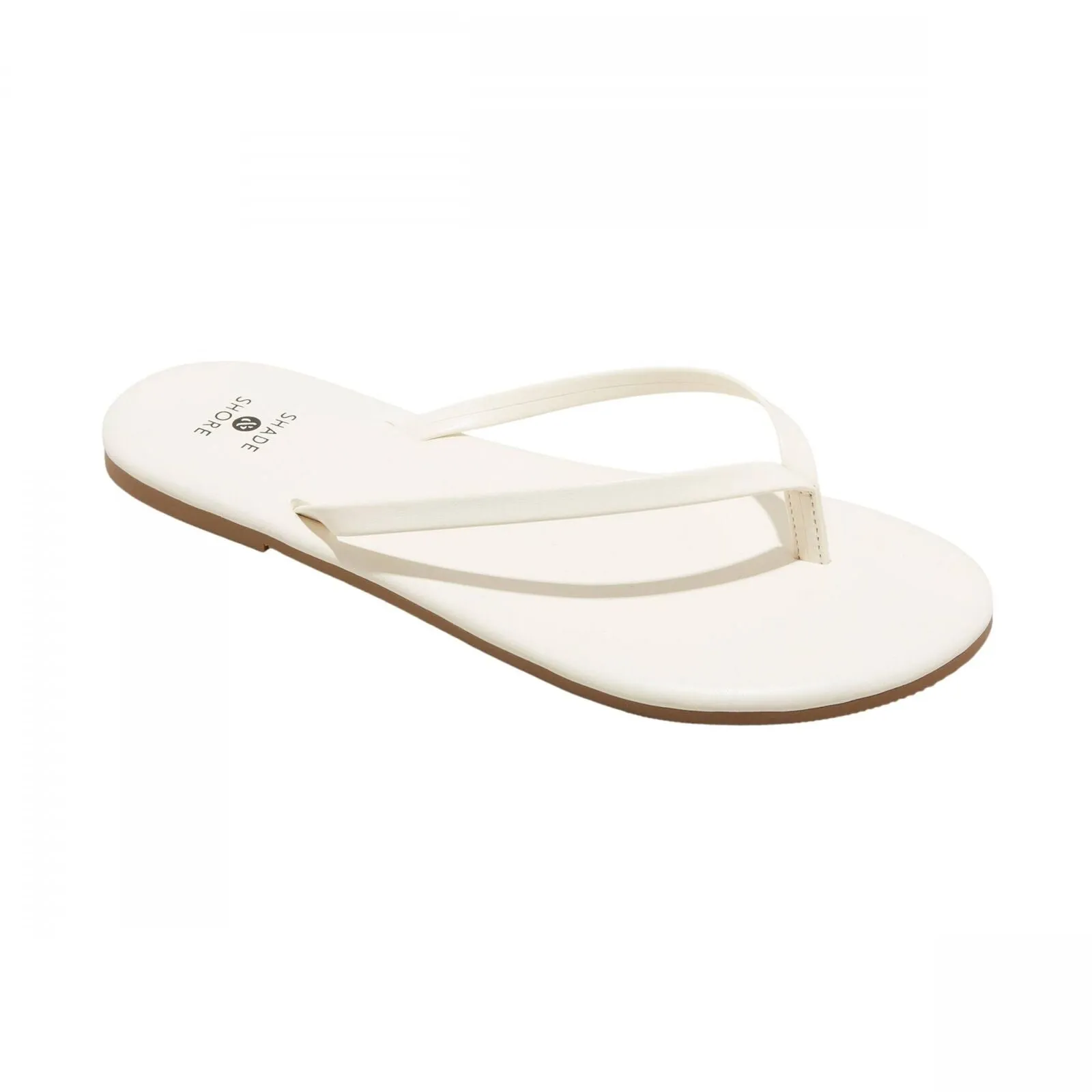 Shade & Shore Womens Cali Flip Flop Sandals 89255319 Cream Off White 7M