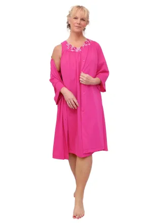 Shadowline Nightgown and Robe Pajama Nylon Sleepwear Set with Gown 37280