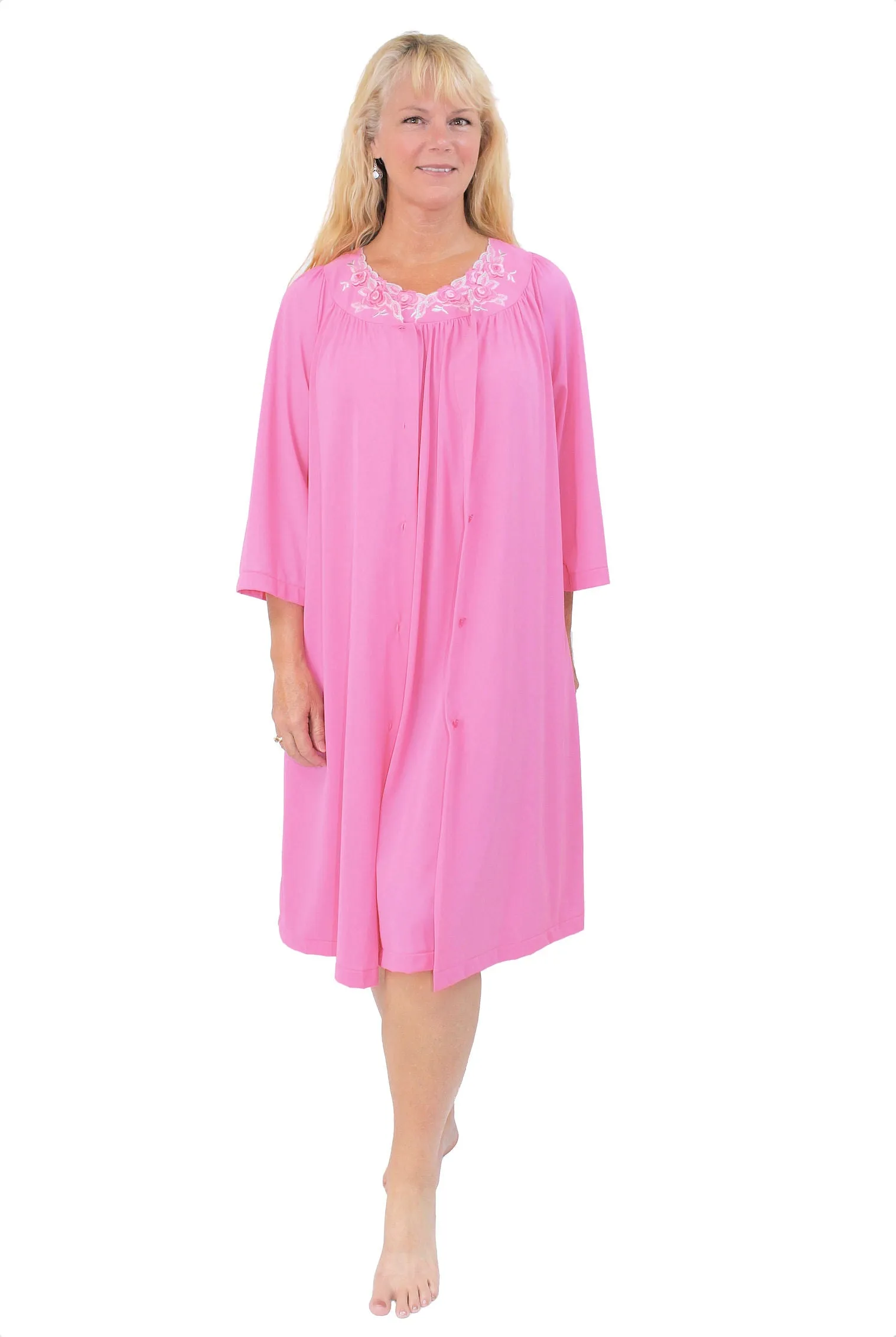 Shadowline Nightgown and Robe Pajama Nylon Sleepwear Set with Gown 37280