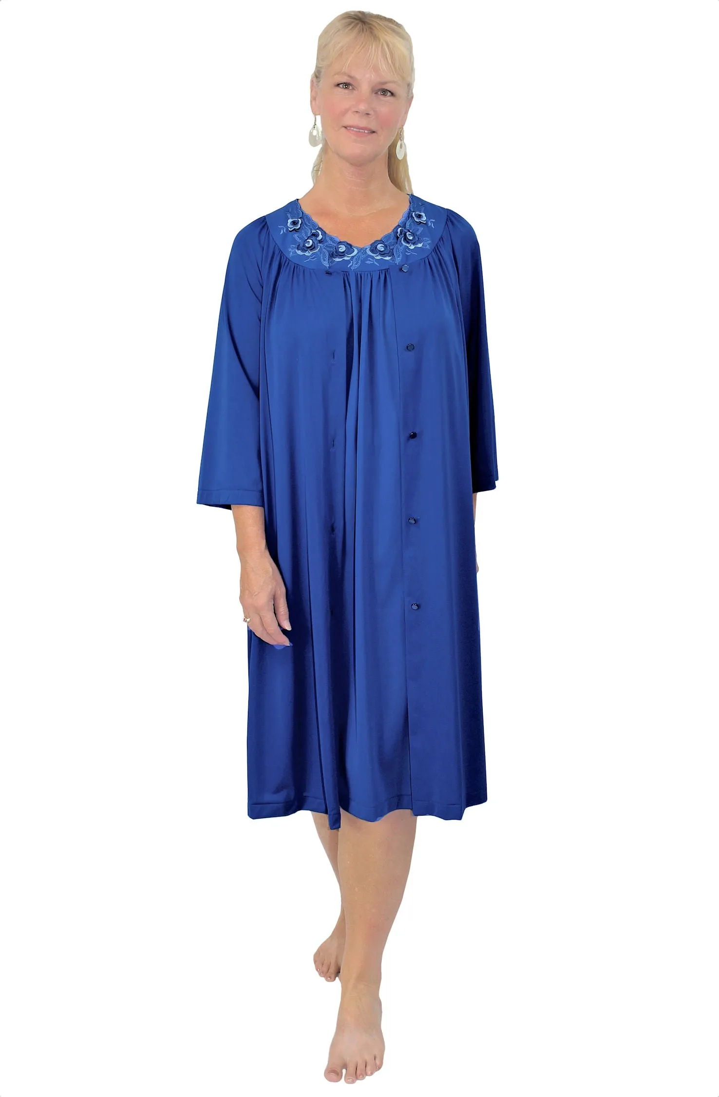Shadowline Nightgown and Robe Pajama Nylon Sleepwear Set with Gown 37280