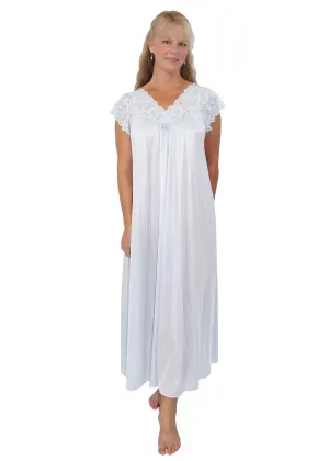 Shadowline Nightgown Silhouette Lace Cap Sleeve Long Gown 32737