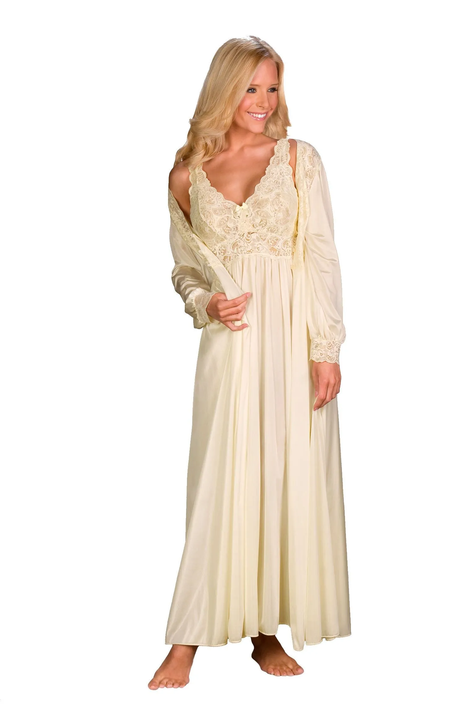Shadowline Women's Nightgown and Robe Peignoir Set Silhouette 51737