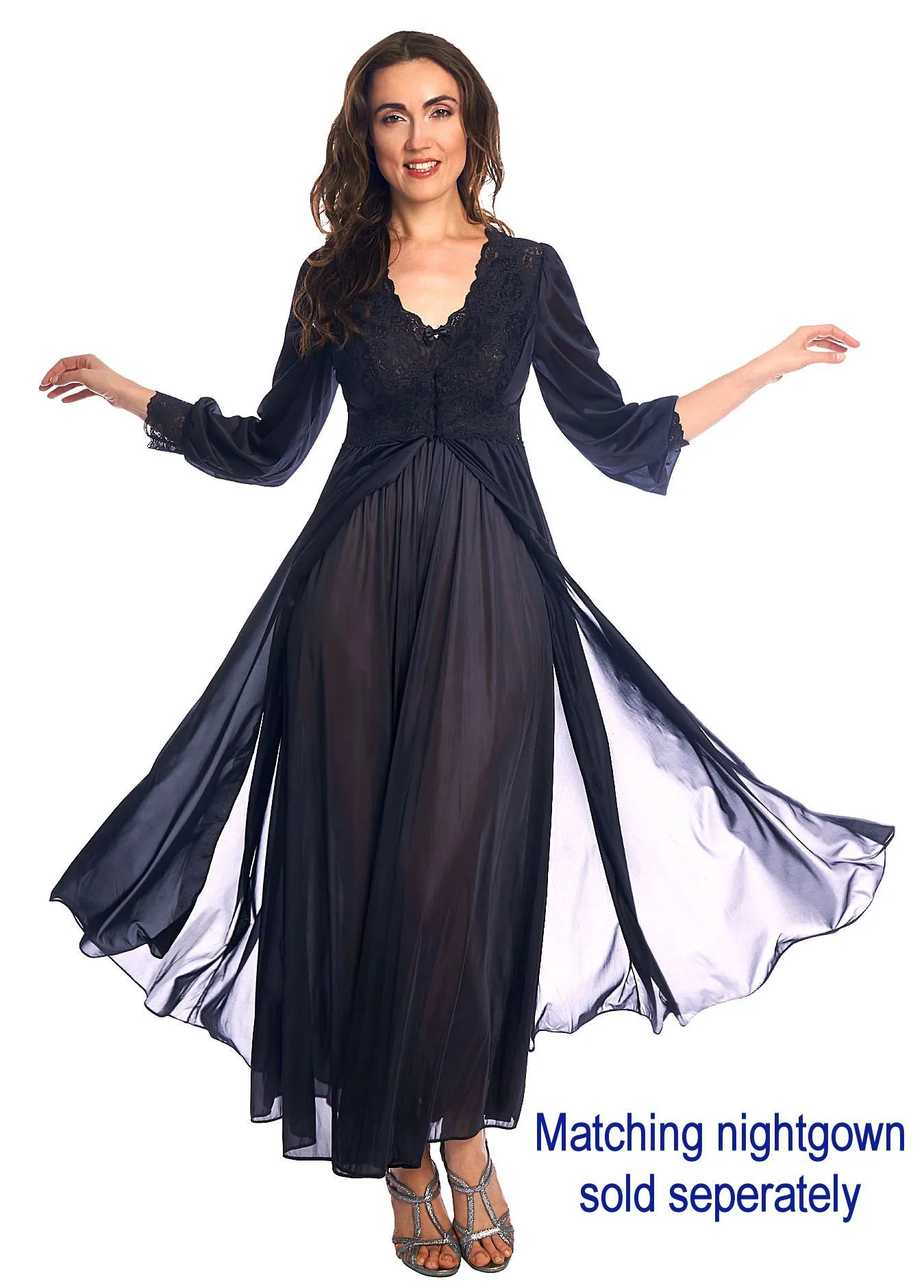 Shadowline Women's Nightgown and Robe Peignoir Set Silhouette 51737