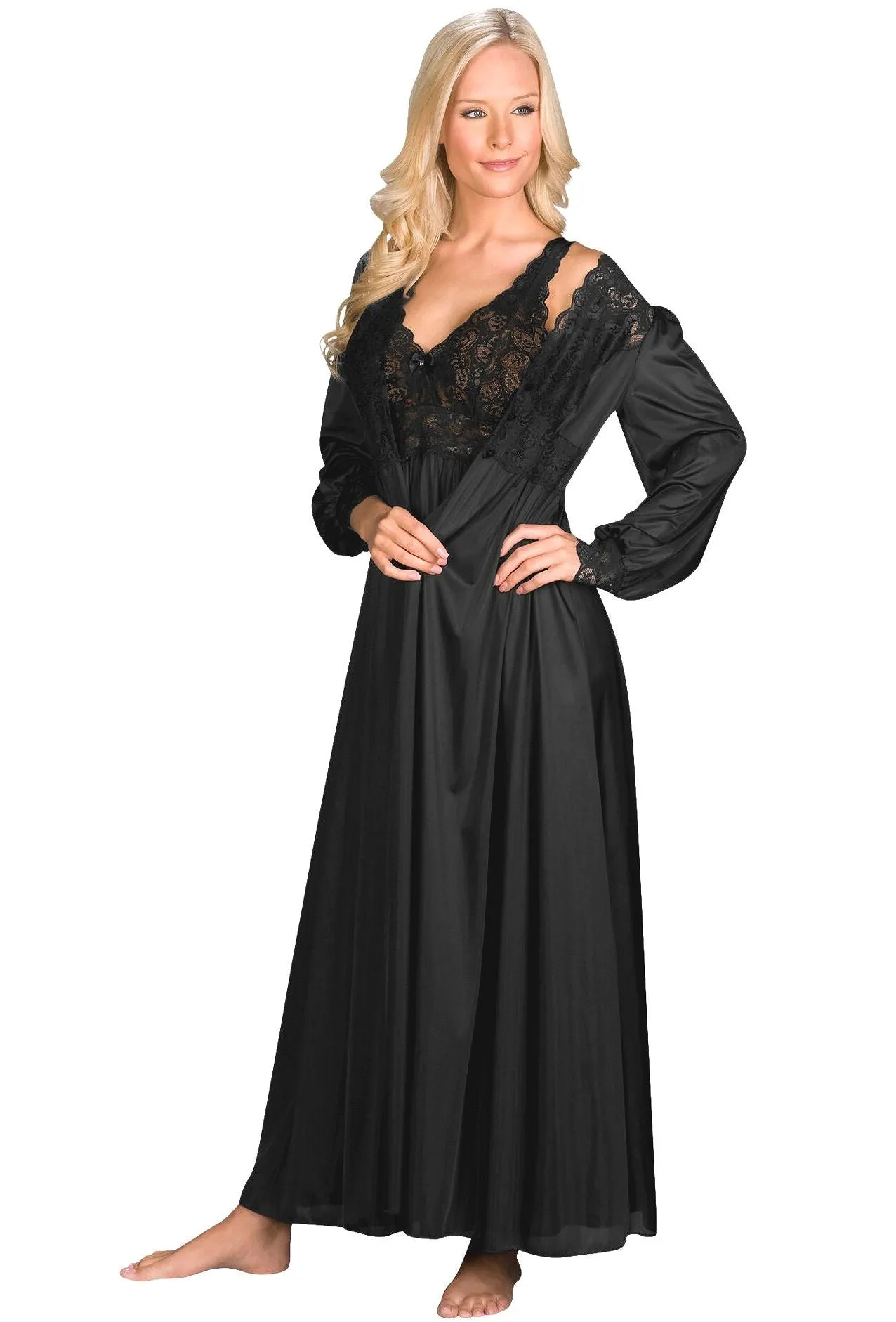 Shadowline Women's Nightgown and Robe Peignoir Set Silhouette 51737
