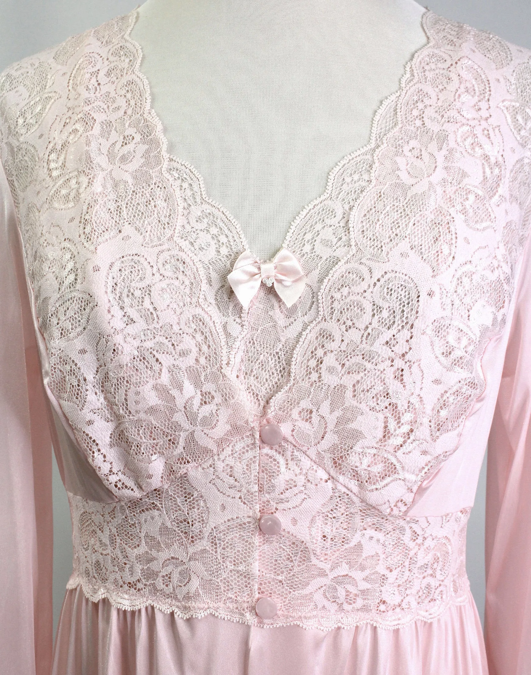 Shadowline Women's Nightgown and Robe Peignoir Sleepwear Set Blush Pink