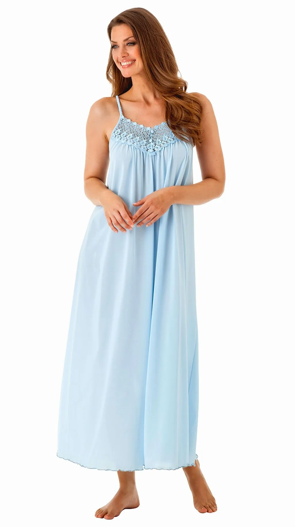 Shadowline Women's Nightgown Long Nylon Gown Beloved 53 Inch Sleeveless
