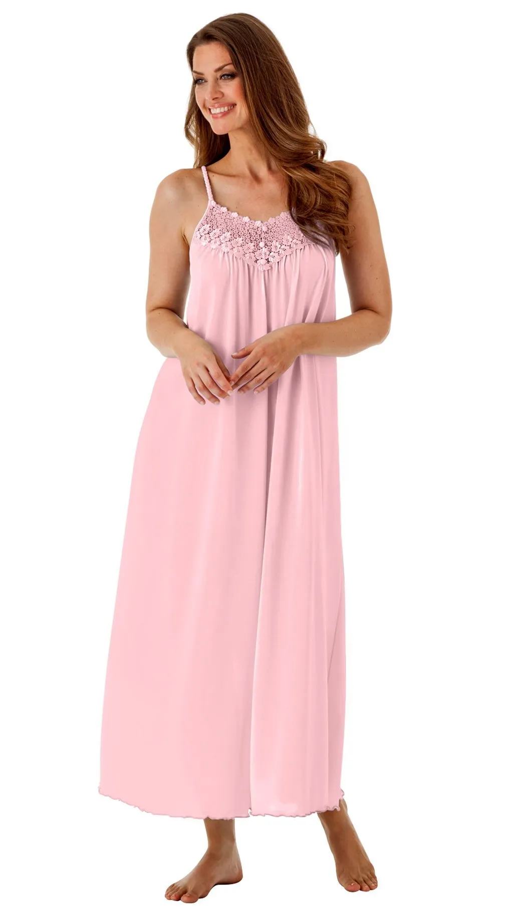 Shadowline Women's Nightgown Long Nylon Gown Beloved 53 Inch Sleeveless