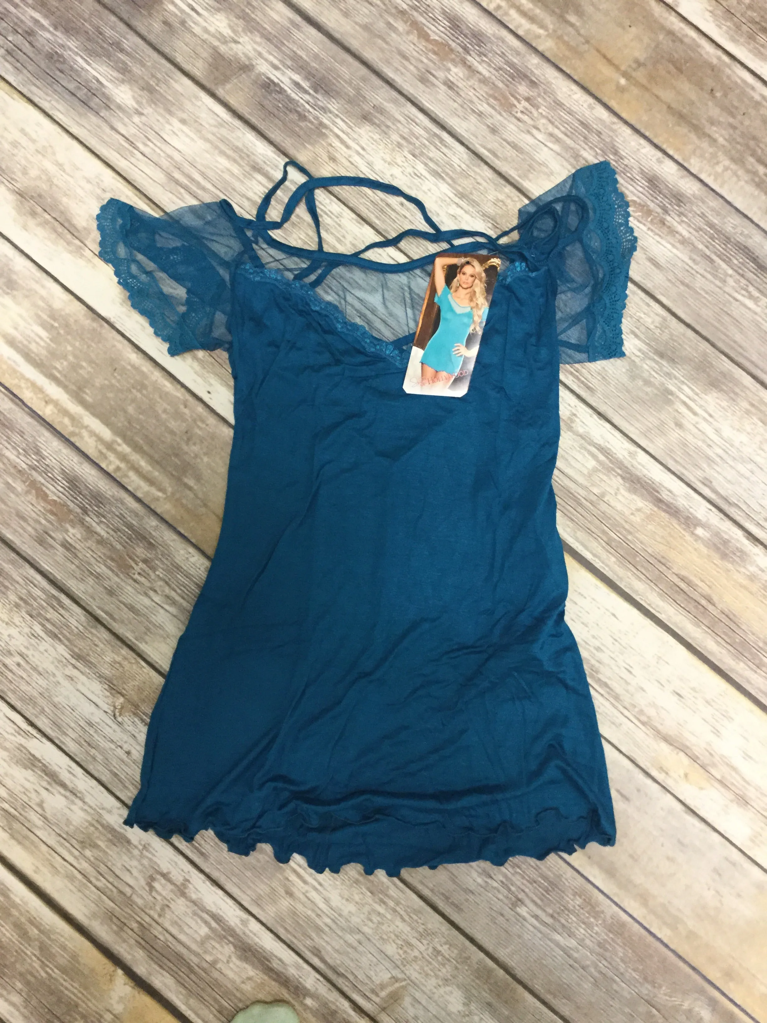 Shirley of Hollywood Sexy Soft Rayon Chemise w/ G-String Set