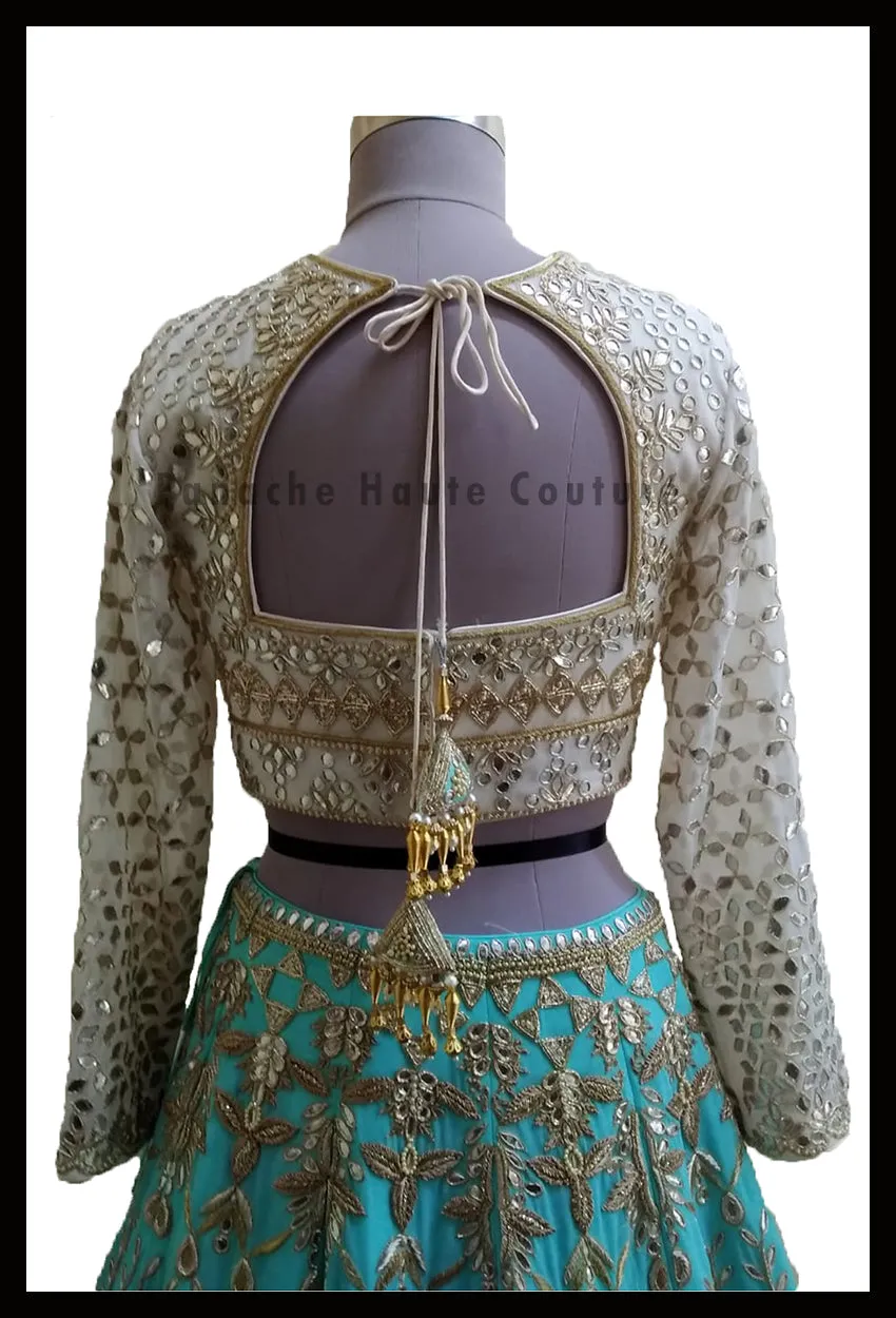 Silk Georgette Gota Patti and Zardozi Embroidered Designer Lehenga Choli