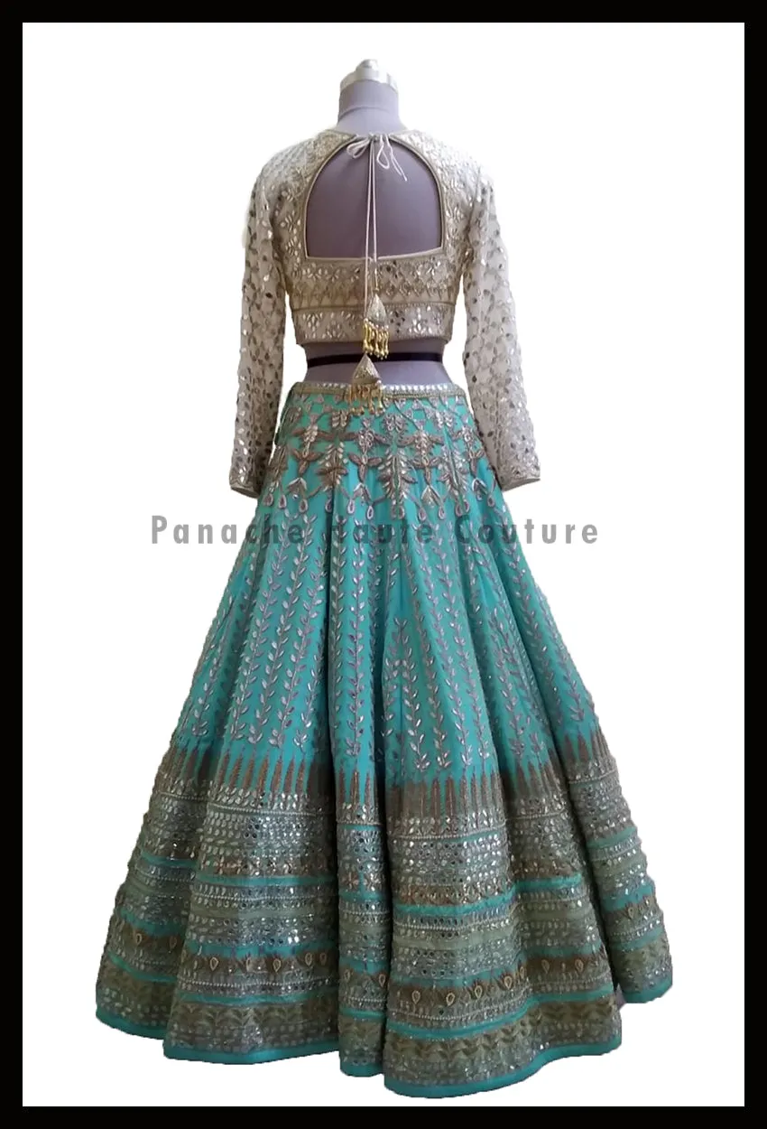 Silk Georgette Gota Patti and Zardozi Embroidered Designer Lehenga Choli