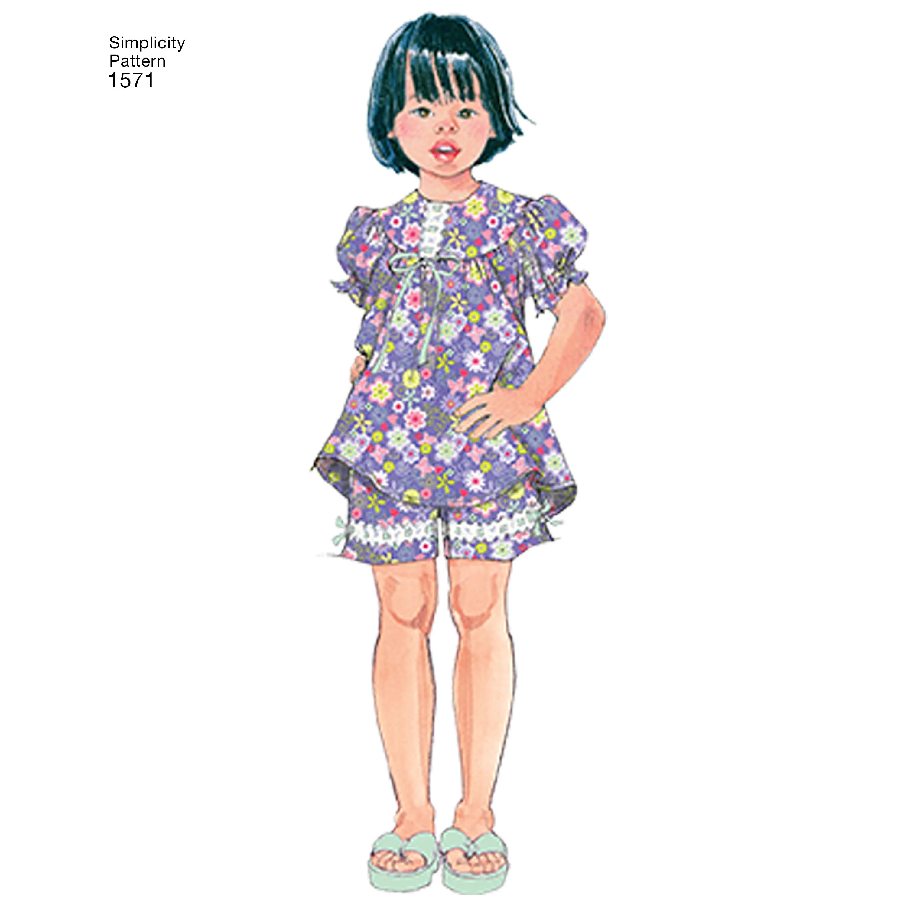 Simplicity Pattern 1571 Child's and Girl's Loungewear Separates