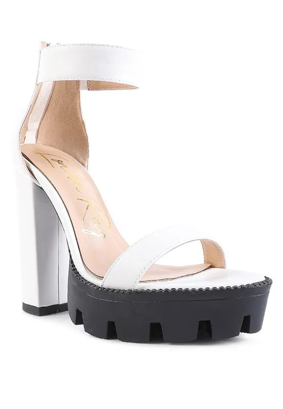 Snake Print High Heel Block Platform Sandal