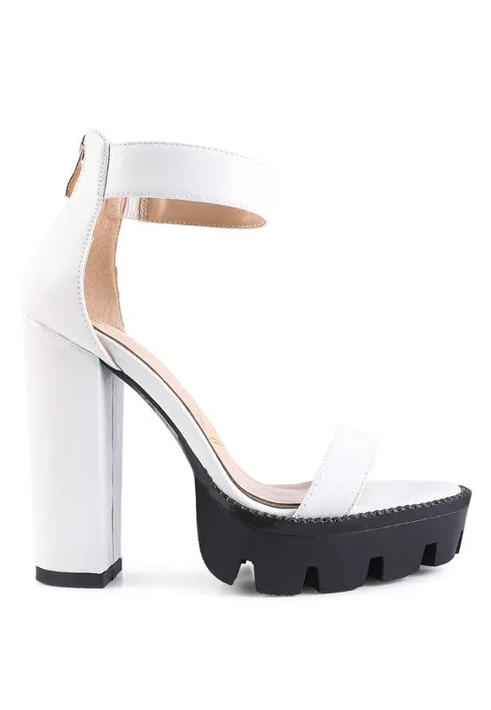 Snake Print High Heel Block Platform Sandal