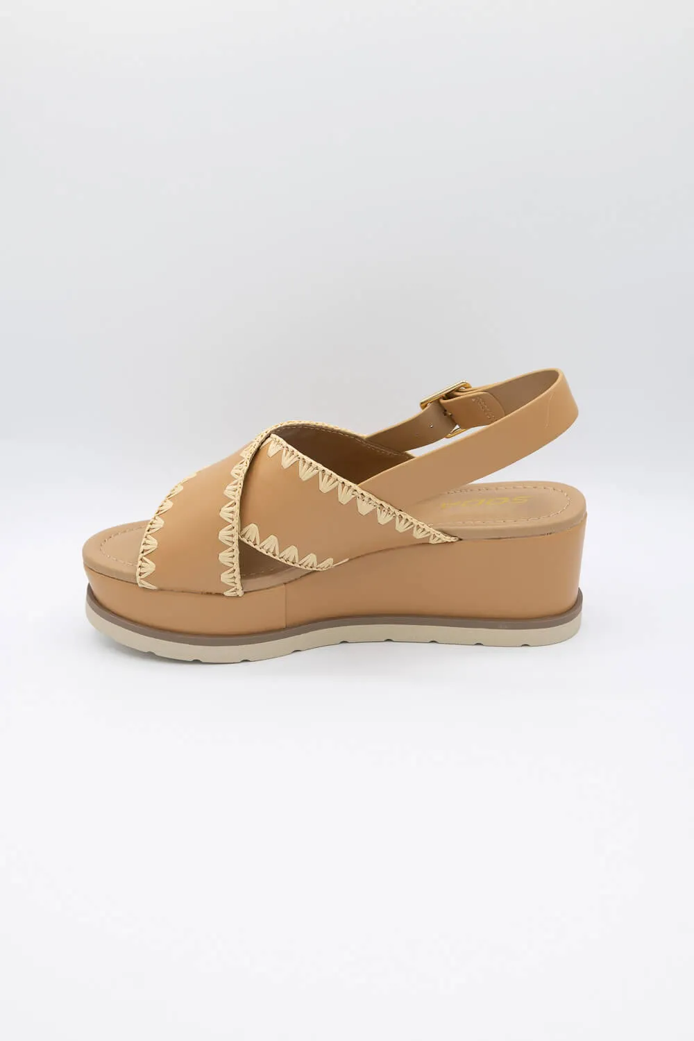 Soda Once Platform Sandals for Women in Natural | ONCE-S NAT