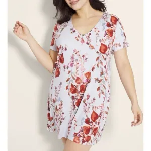 SOMA COOL NIGHTS SLEEPSHIRT Floral blue V Neck size XL nightgown