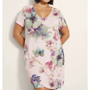 SOMA COOL NIGHTS SLEEPSHIRT Floral Mystical Blooms Rose Pink size L nightgown