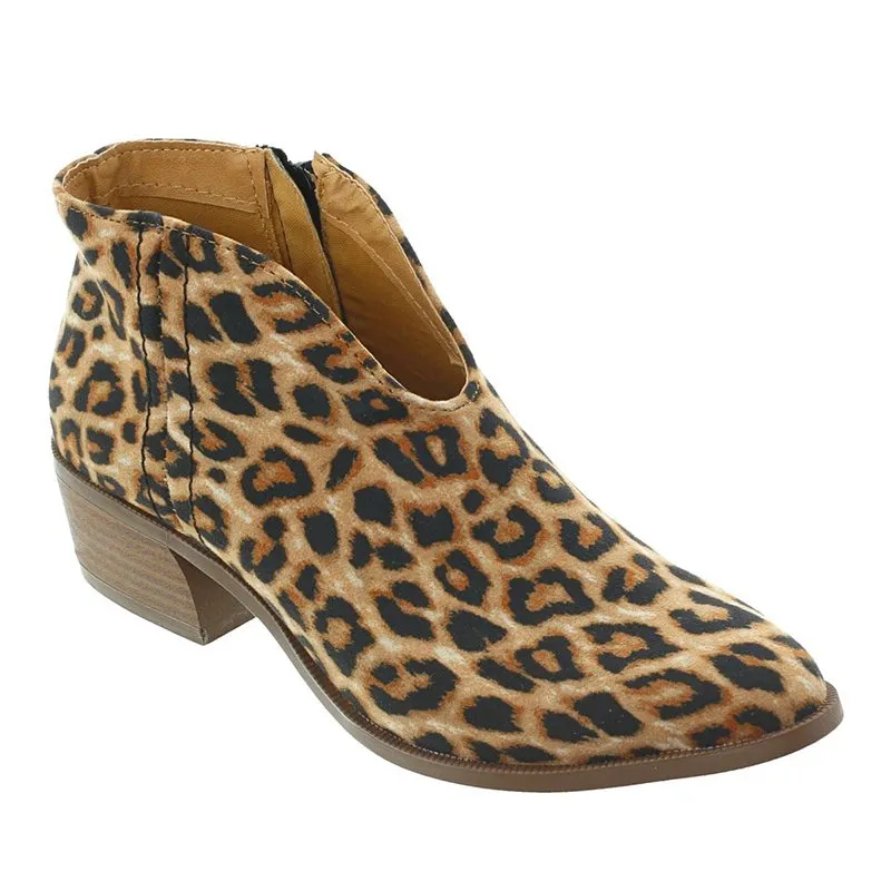 Spring Ankle Boots Sexy Leopard Casual Shoes