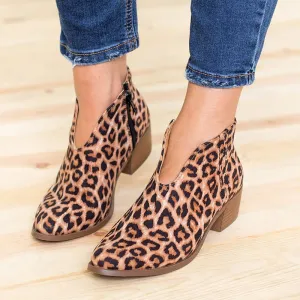 Spring Ankle Boots Sexy Leopard Casual Shoes