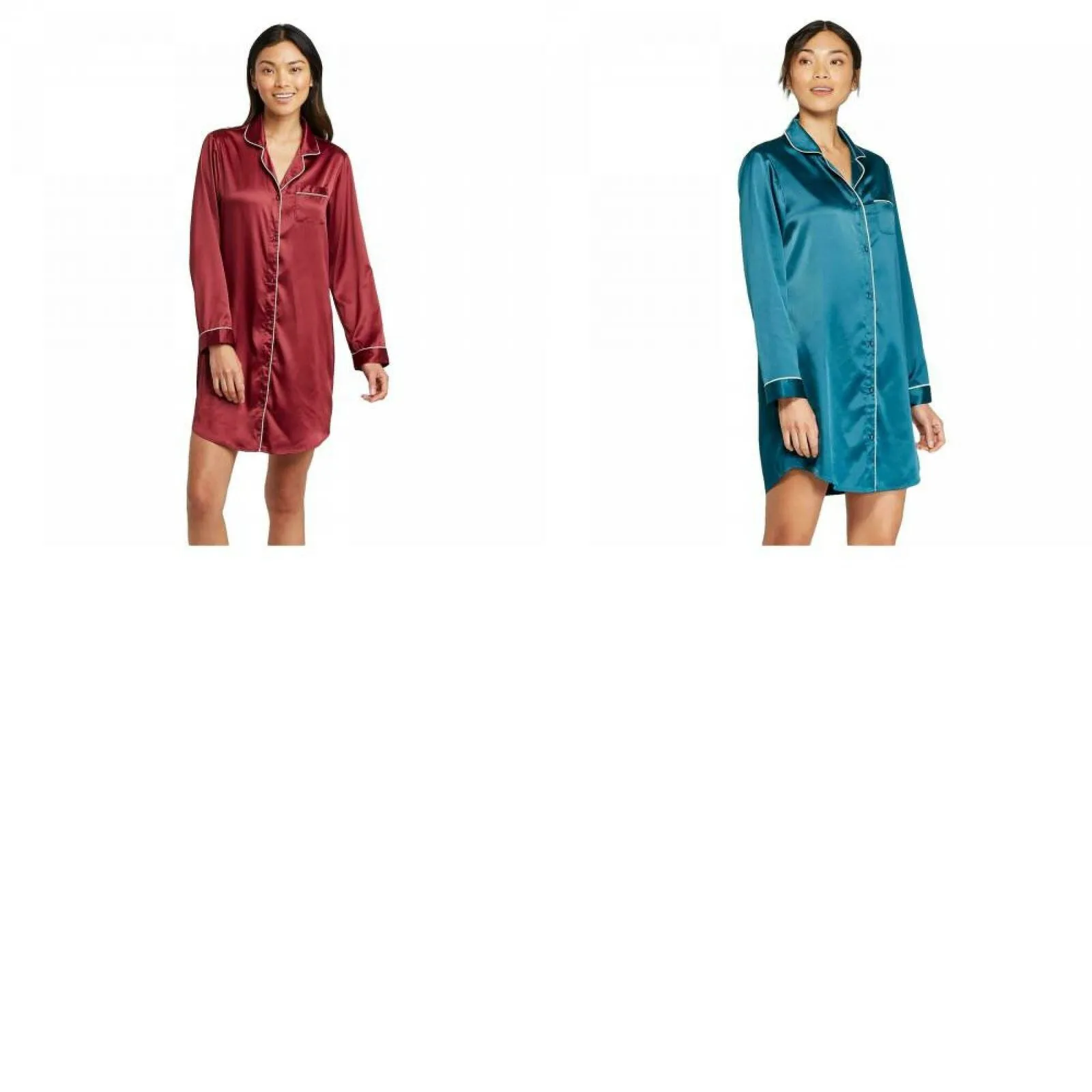Stars Above Women's Satin Notch Collar Nightgown